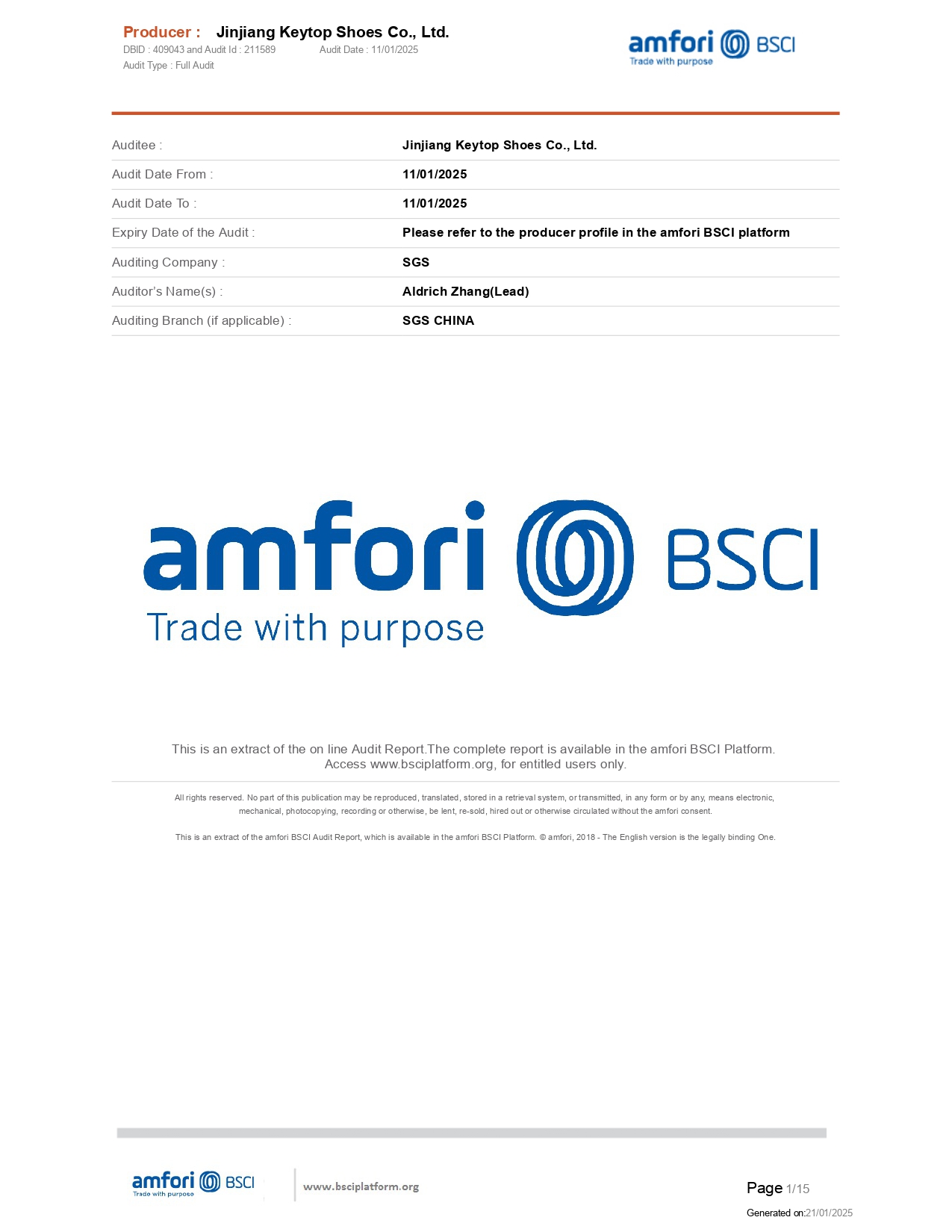 Certification BSCI